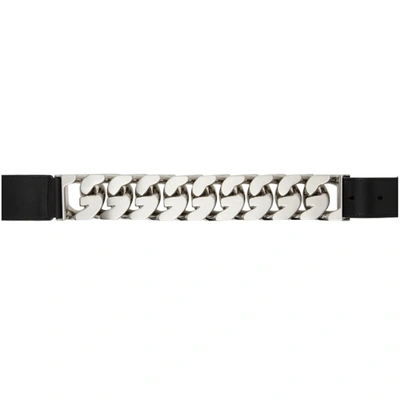 Shop Givenchy Black Curb G Chain Belt In 001-black