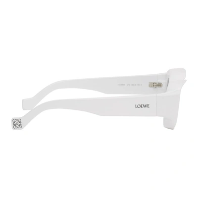 Shop Loewe White Paula's Ibiza Square Sunglasses In 21c White