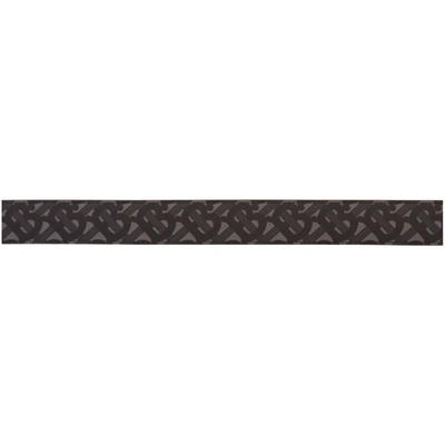 Shop Burberry Black E-canvas Tb Monogram Belt In Charcoal/bl