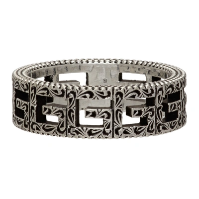 Shop Gucci Silver Square G Motif Ring