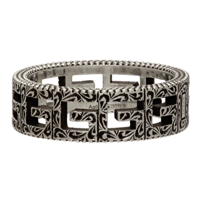 Shop Gucci Silver Square G Motif Ring