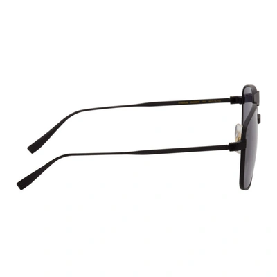 Shop Dunhill Black Titanium Aviator Sunglasses In 002 Matblk