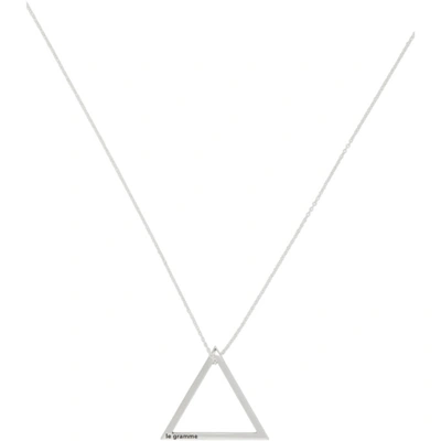 Shop Le Gramme Silver Slick Polished 'le 1.7 Grammes' Triangle Necklace