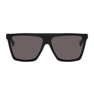 Shop Loewe Black Thin Flat-top Sunglasses In 01a Black