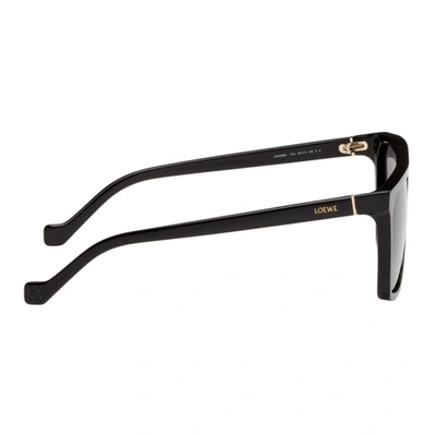 Shop Loewe Black Thin Flat-top Sunglasses In 01a Black