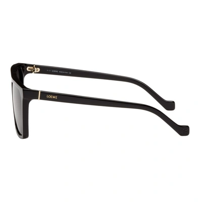 Shop Loewe Black Thin Flat-top Sunglasses In 01a Black
