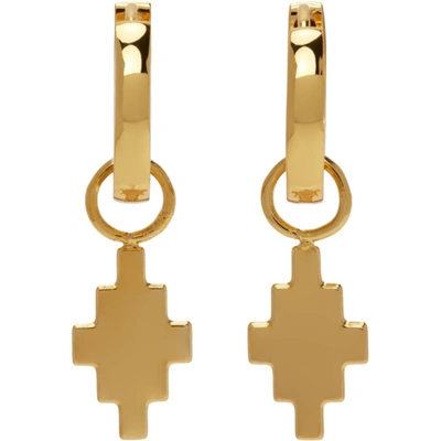 Shop Marcelo Burlon County Of Milan Gold Cross Pendant Earrings