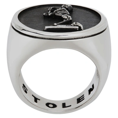 Stolen Girlfriends Club Silver & Black Skeleton Ring In Silver