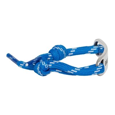 Shop Balenciaga Blue Plate Bracelet In 4051 Blue