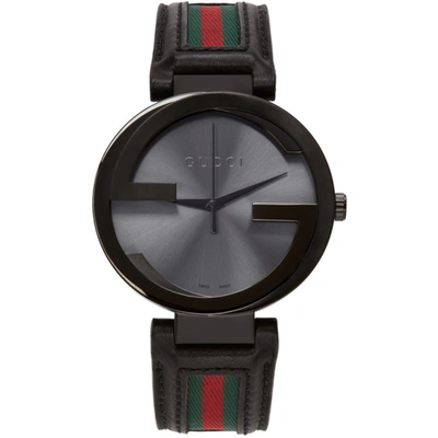 Shop Gucci Black Interlocking G Watch