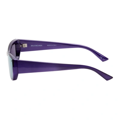 Shop Balenciaga Purple Shiny Bb0080s Sunglasses In 005 Purple