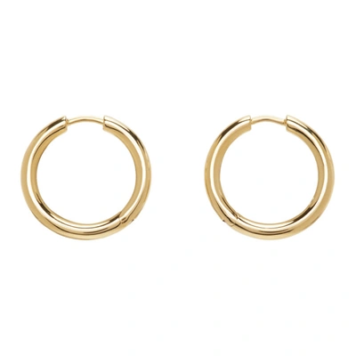 Shop Tom Wood Gold Medium Classic Hoop Earrings In Gold Plated