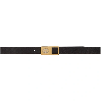 Shop Gucci Black Leather Interlocking G Belt In 1000 Black