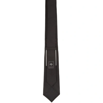 Shop Gucci Black Silk Tiger Underknot Tie