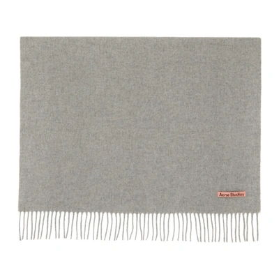 Shop Acne Studios Grey Wool Oversized Scarf In Light Grey