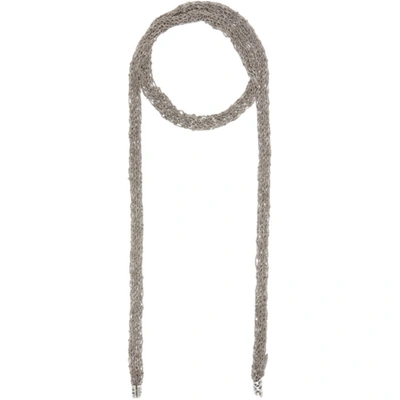 Shop Emanuele Bicocchi Silver Crocheted Tie Necklace