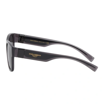 Shop Dolce & Gabbana Grey Angel Step Injection Sunglasses In 325787grybl