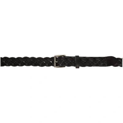 Shop Ami Alexandre Mattiussi Black Braided Belt In Noir/001