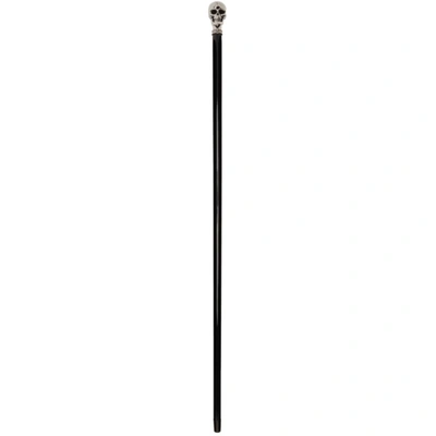 ALEXANDER MCQUEEN BLACK & SILVER DANDY SKULL CANE 