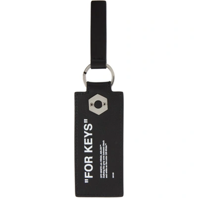 Shop Off-white Black Quote Keychain In Black White