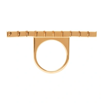 Shop Versace Gold Greca Bar Ring