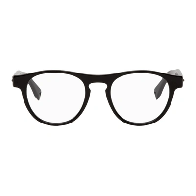 Shop Fendi Black Round Thick Glasses In 0807 Black
