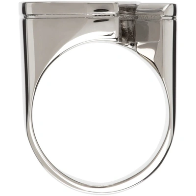 Shop Givenchy Silver G Link Ring In 040-silvery