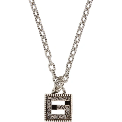 Shop Gucci Silver G Cube Necklace