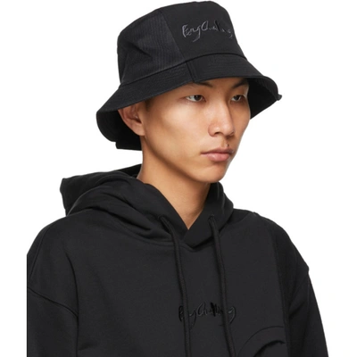 Shop Feng Chen Wang Black & Grey Paneled Bucket Hat