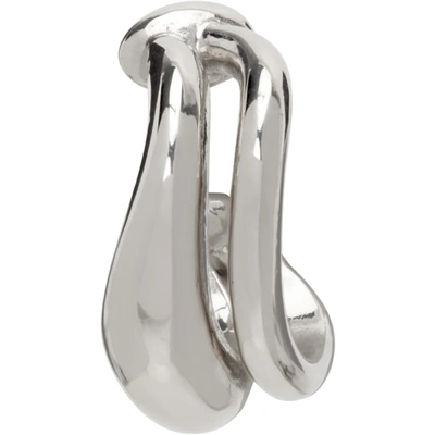 Shop Alan Crocetti Silver Acme Single Earring In Rhodium