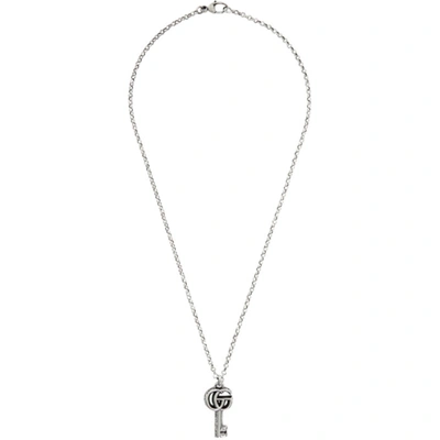 Shop Gucci Silver Double G Key Necklace