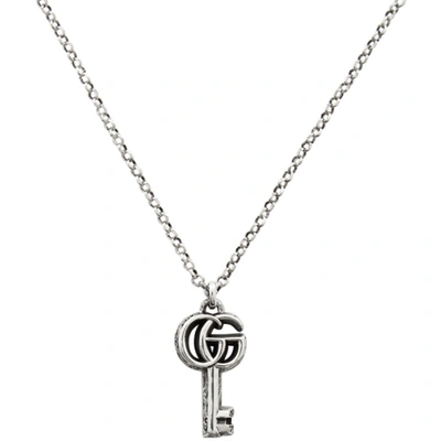Shop Gucci Silver Double G Key Necklace