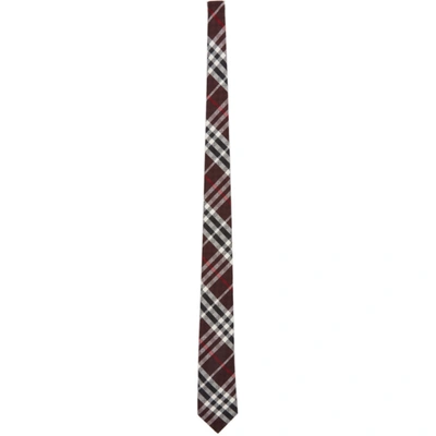 BURBERRY 红色 CLASSIC CUT 格纹真丝领带