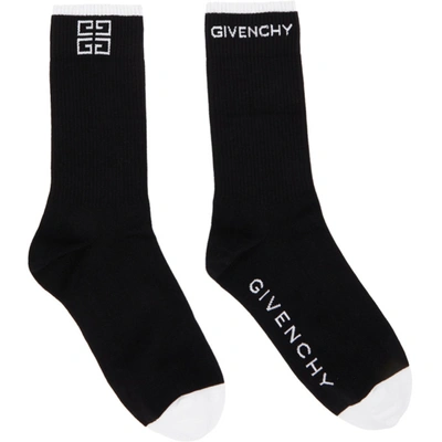 Shop Givenchy Black & White 4g Socks In 004-black/white