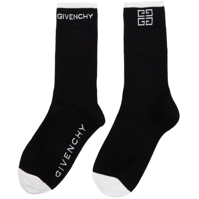 Shop Givenchy Black & White 4g Socks In 004-black/white