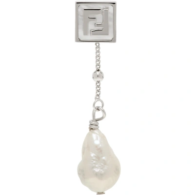 Shop Fendi Silver 'forever ' Single Earring In F0ae5 Palla
