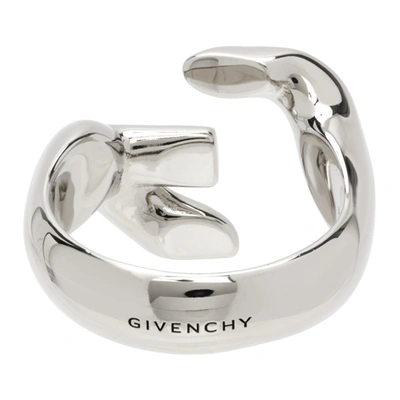 Givenchy Mens Silvery G-chain Silver-toned Brass Ring 56mm | ModeSens