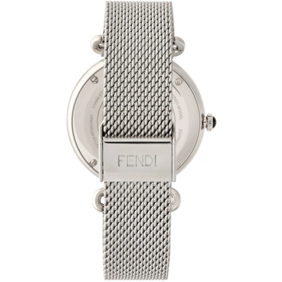 Shop Fendi Silver & White Palazzo Watch
