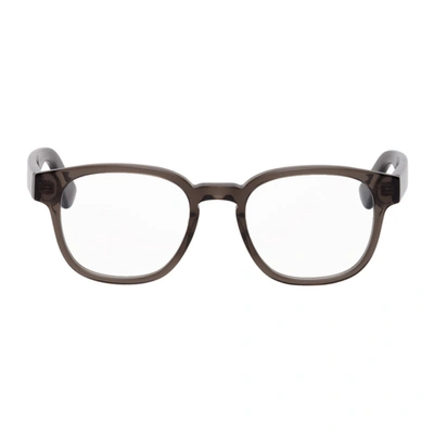 Shop Gucci Grey Square Glasses In 004 Dkgrey