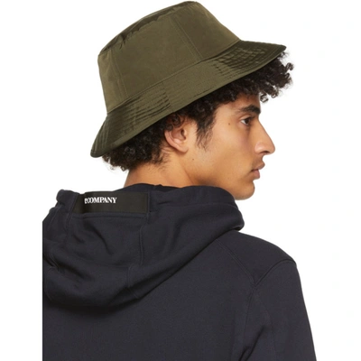 Shop C.p. Company Green Chrome Garment-dyed Bucket Hat In Ivy Grn 683