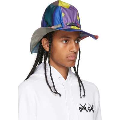 Shop Sacai Multicolor Kaws Edition Colorblocked Mountain Metro Hat In 926 Multi