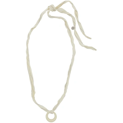 Shop Jil Sander Off-white Ripple Necklace In 256 Biscuit