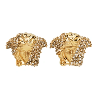 Shop Versace Gold Palazzo Dia Earrings