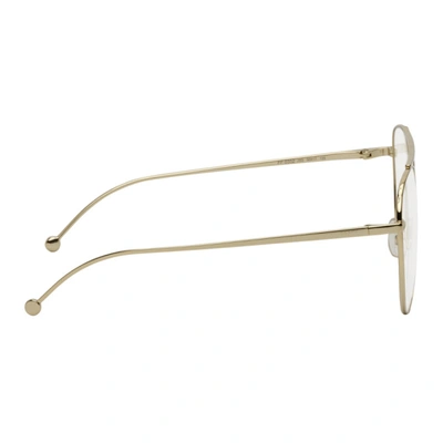 Shop Fendi Gold 'forever ' Aviator Glasses In 0j5g Gold