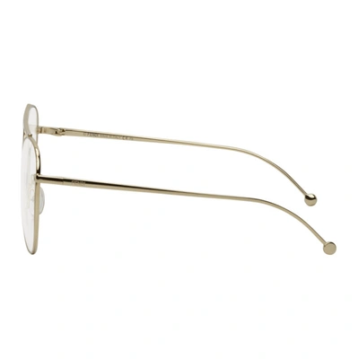 Shop Fendi Gold 'forever ' Aviator Glasses In 0j5g Gold