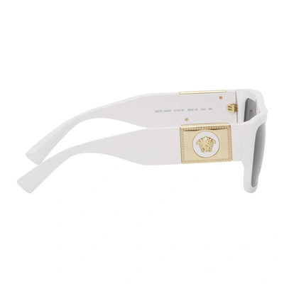 Shop Versace White Medusa Stud Sunglasses