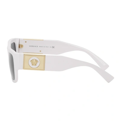 Shop Versace White Medusa Stud Sunglasses