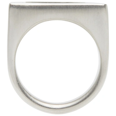 Shop A-cold-wall* Silver Lateral Ring In Chalk