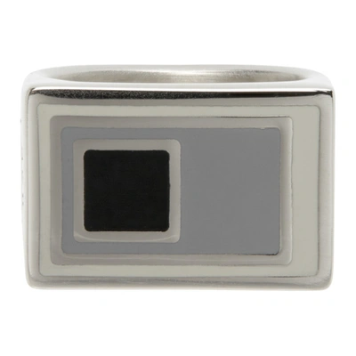 Shop A-cold-wall* Silver Lateral Ring In Chalk