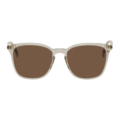 Shop Gucci Grey & Brown Square Cat-eye Sunglasses In 004 Brown